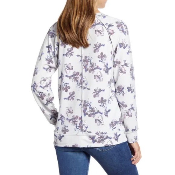 Caslon Light Blue Floral Cozy Print Sweatshirt - Picture 3 of 12